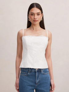 Hannah Lace Corset Top Porcelain