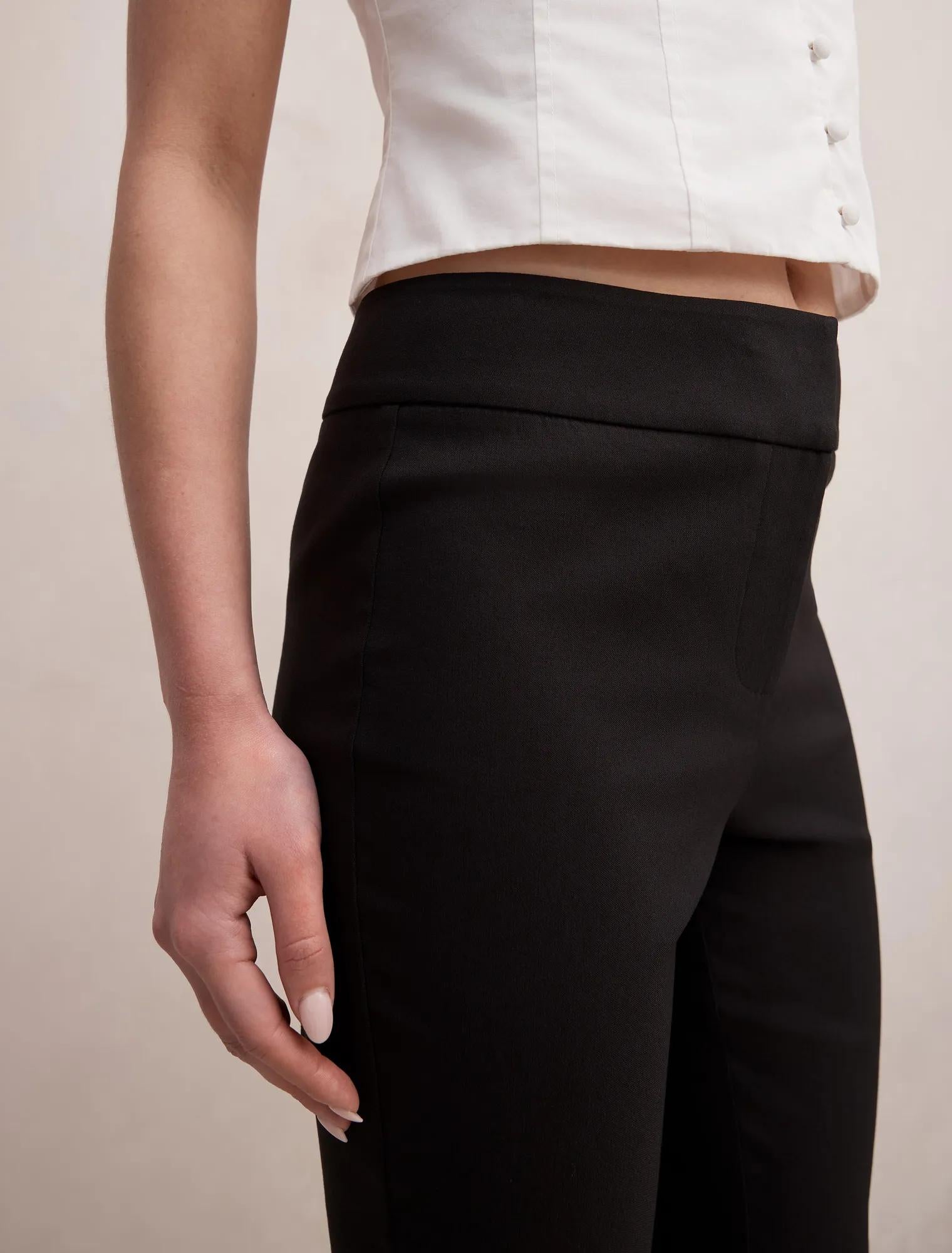 Alex Knee Length Capri Pants Black