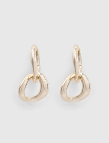 Signature Connor Waterproof Chain Earrings Gold_mannequin