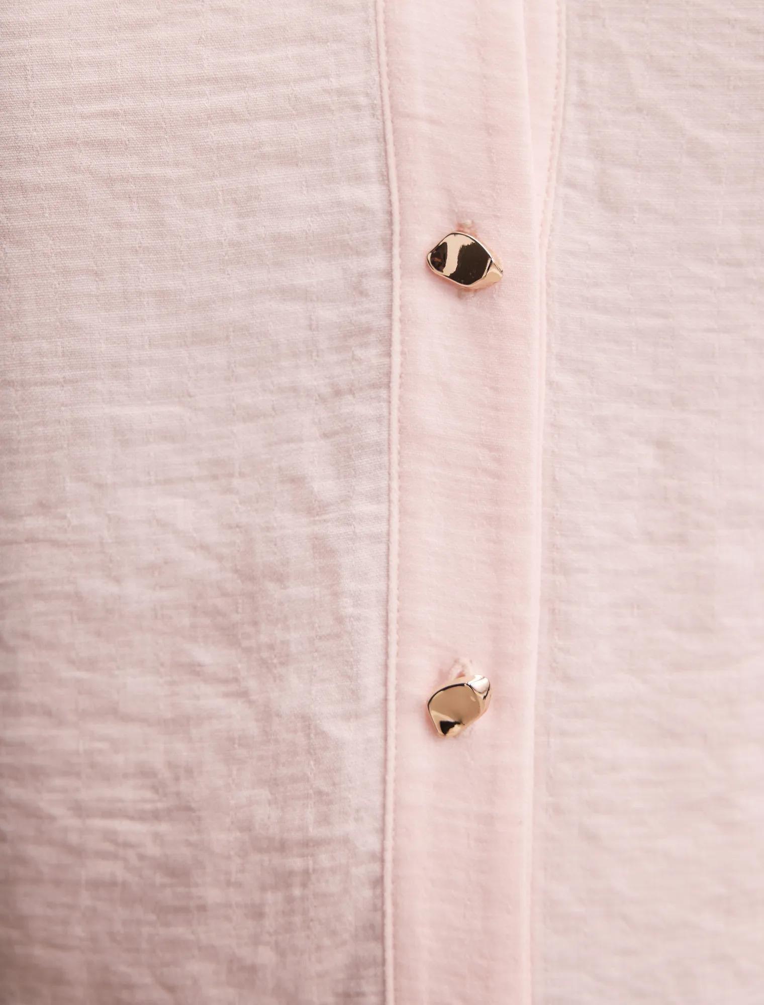 Cecilia Curve Flutter Sleeve Blouse Rosewater Pink