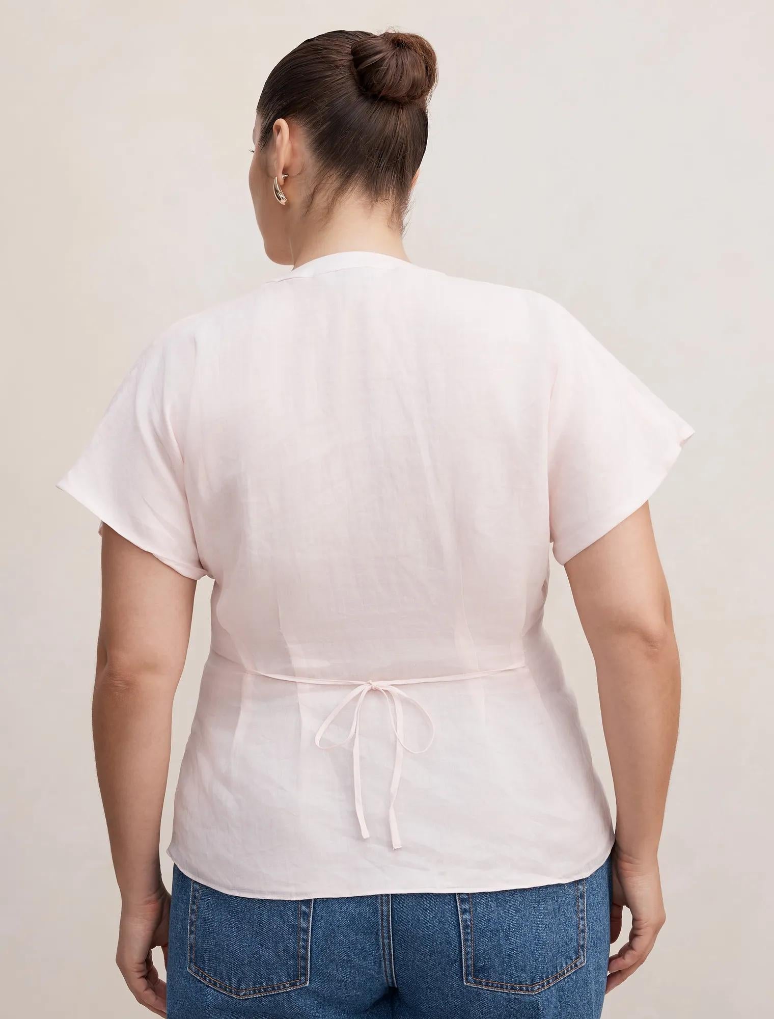 Jemma Curve V-Neck Blouse Rosewater Pink