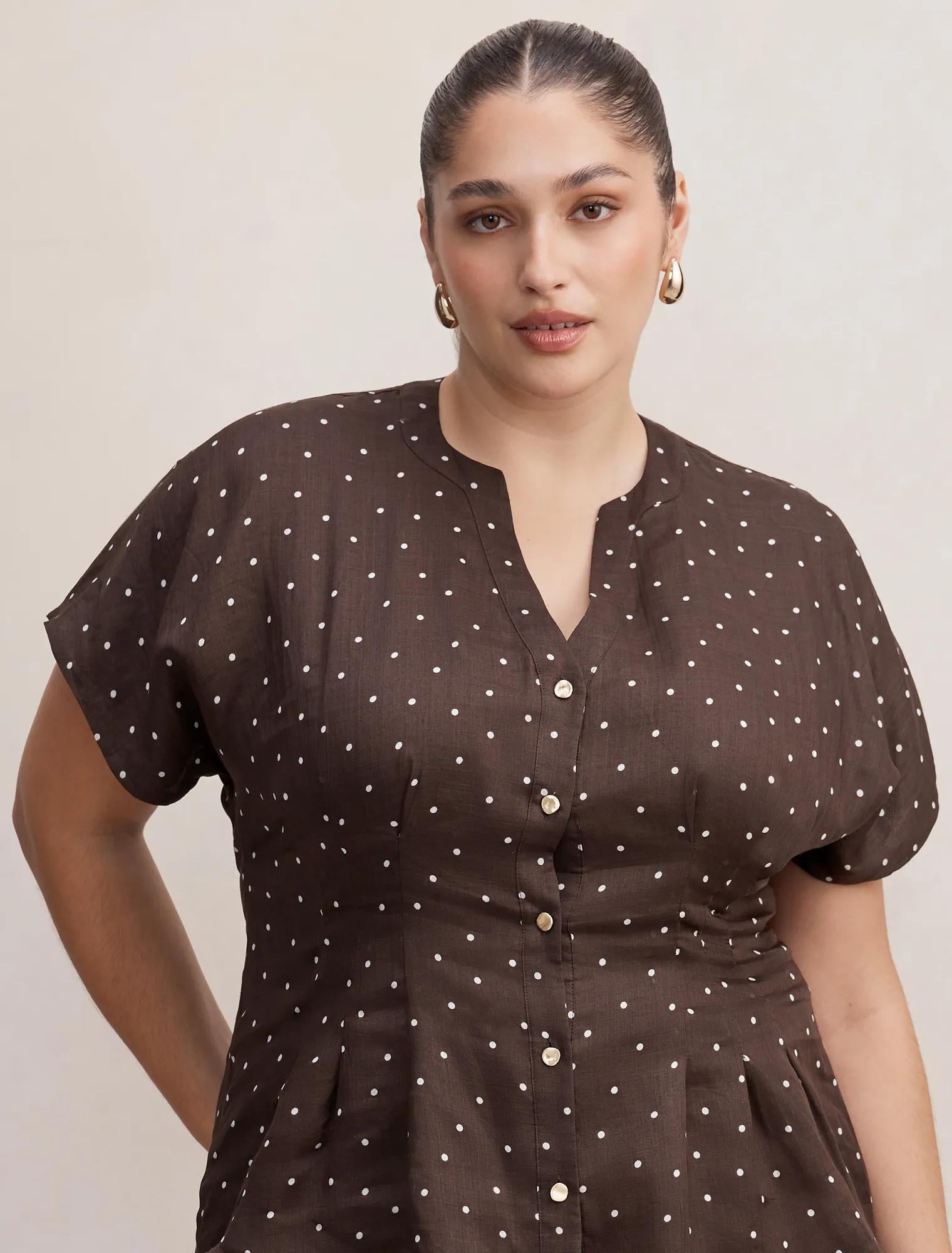 Jemma Curve V-Neck Blouse Luxton Spot