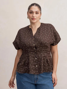 Jemma Curve V-Neck Blouse Luxton Spot