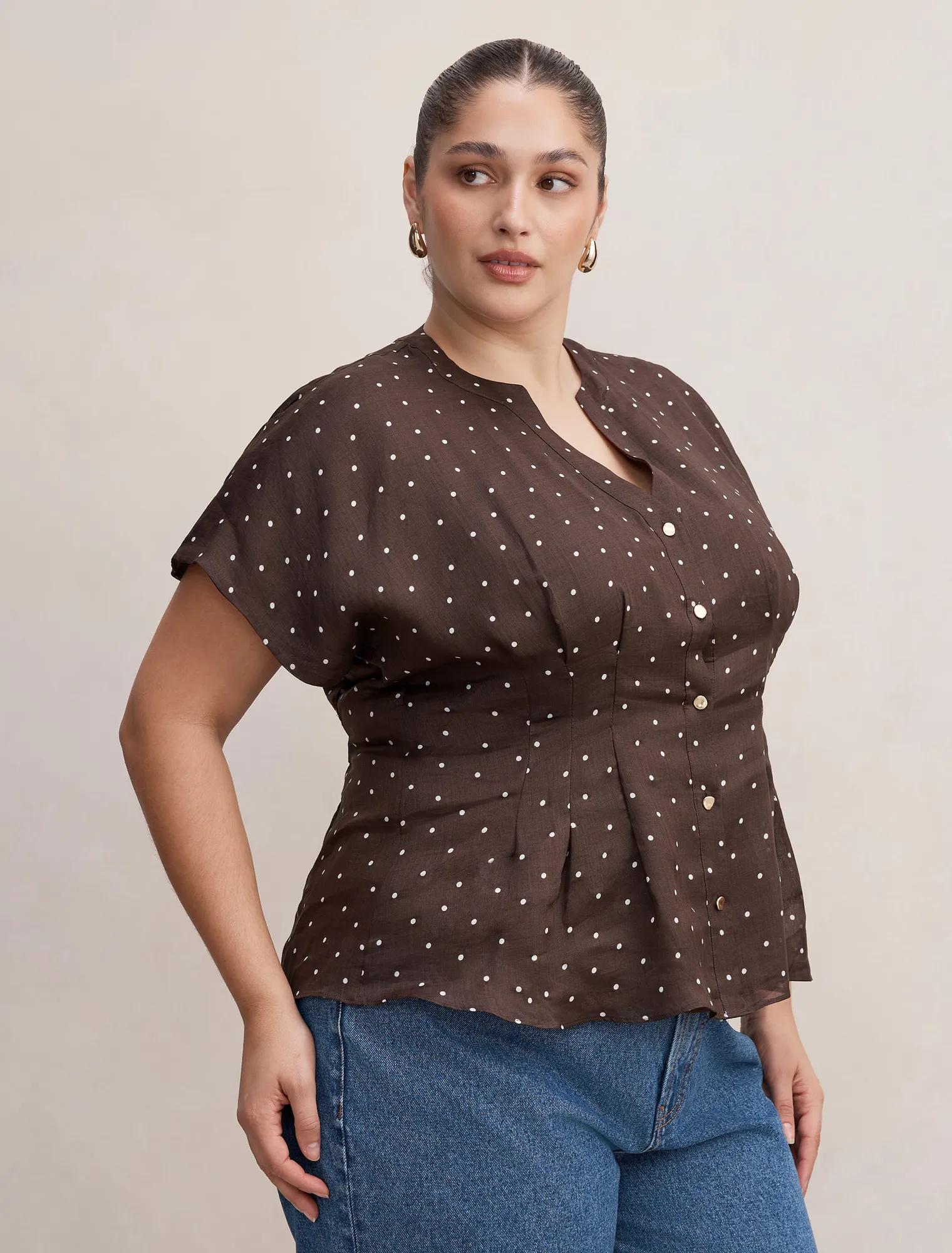 Jemma Curve V-Neck Blouse Luxton Spot