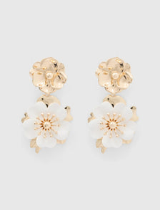 Signature Fiona Waterproof Flower Drop Earrings Ivory/Gold_mannequin