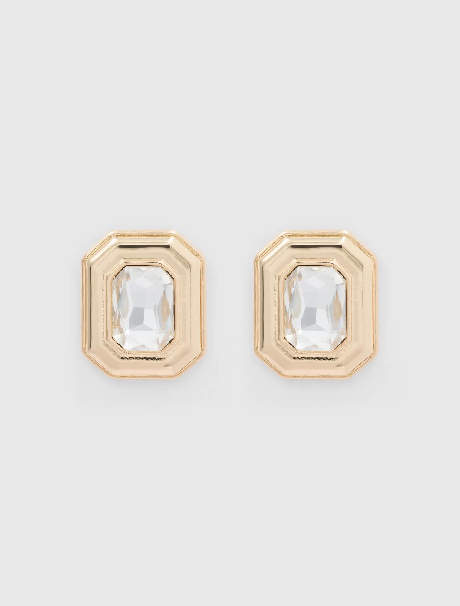 Signature Clarence Stone Stud Crystal/Gold_mannequin