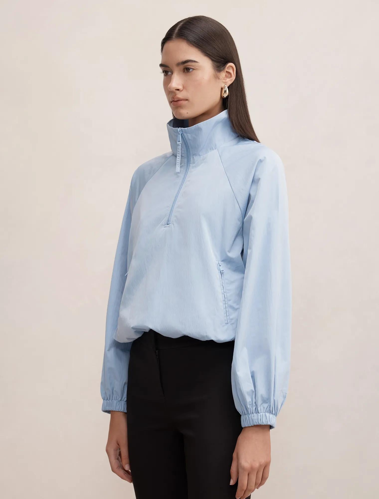 Kim Quarter Zip Windbreaker Blue