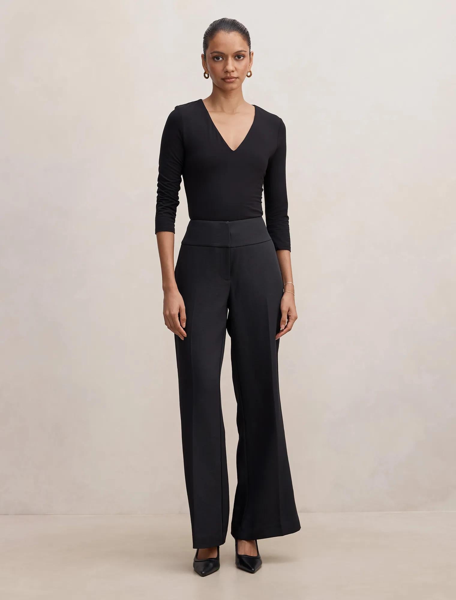 Devon Petite Flared Pant Black