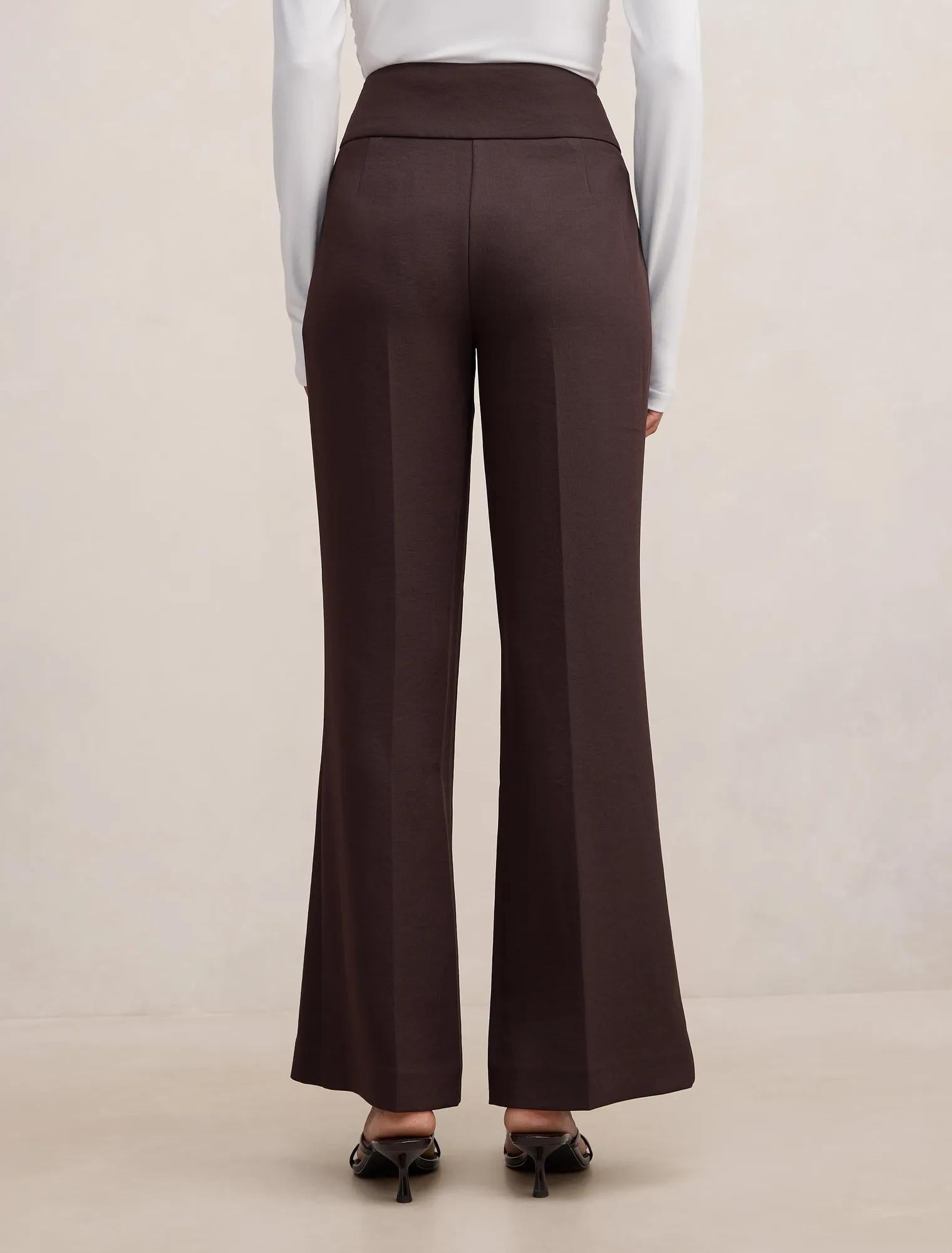 Devon Petite Flared Pant Dark Chocolate