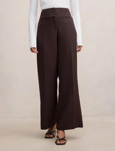 Devon Petite Flared Pant Dark Chocolate