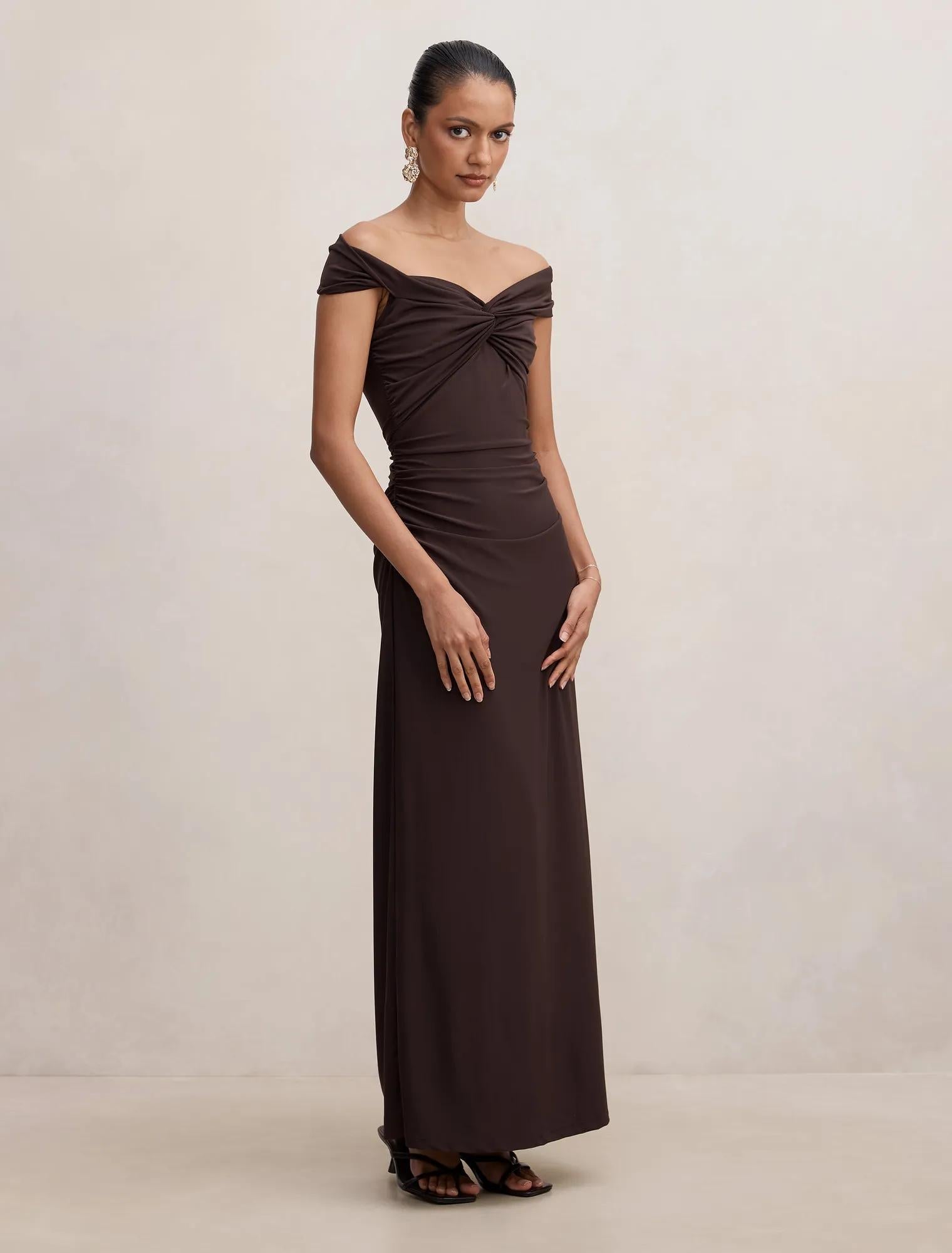 Daisy Petite Bardot Maxi Chocolate Brown