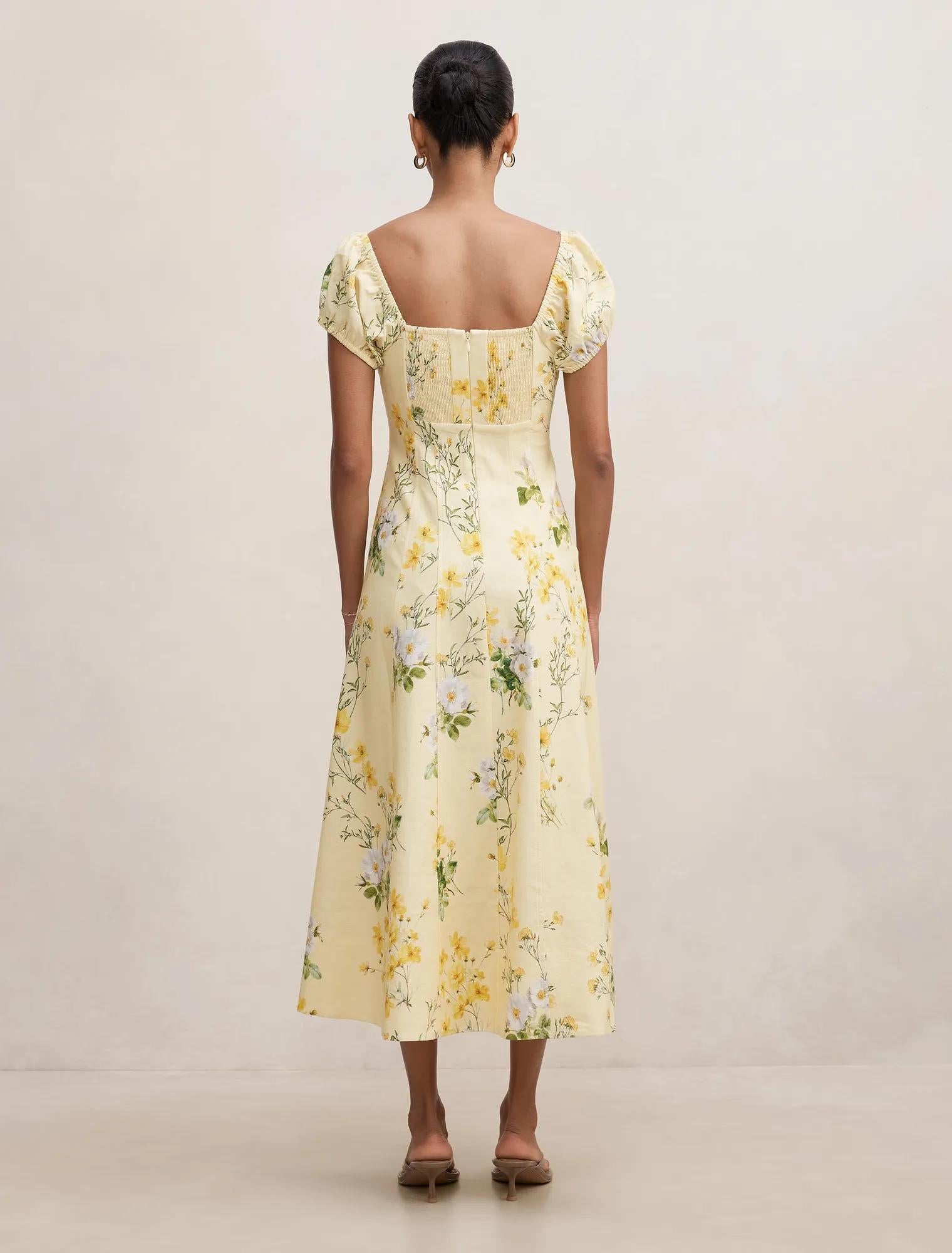 Sallie Petite Tie Front Midi Saffia Ditsy