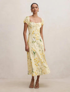 Sallie Petite Tie Front Midi Saffia Ditsy