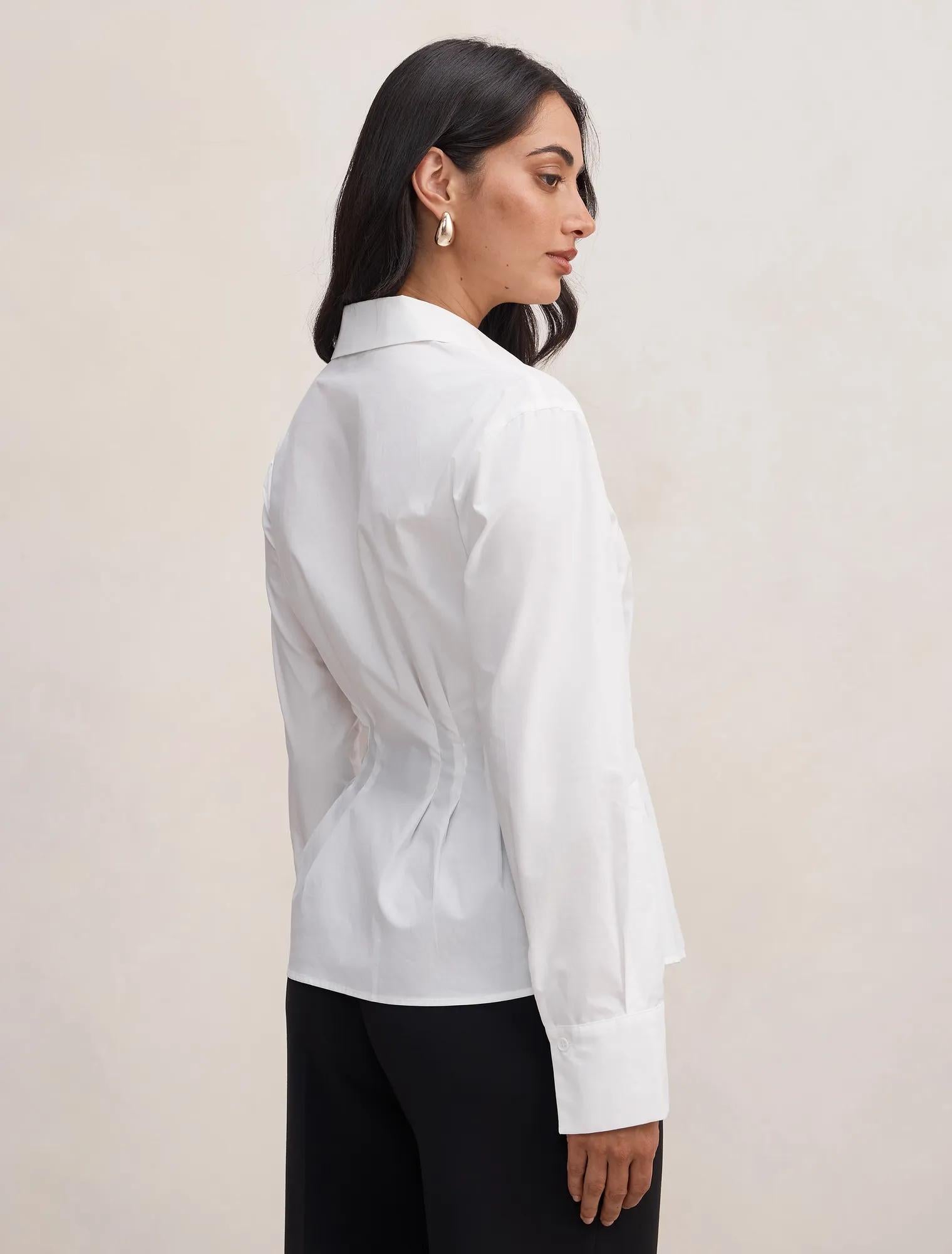 Blake Pleat Detail Shirt Porcelain