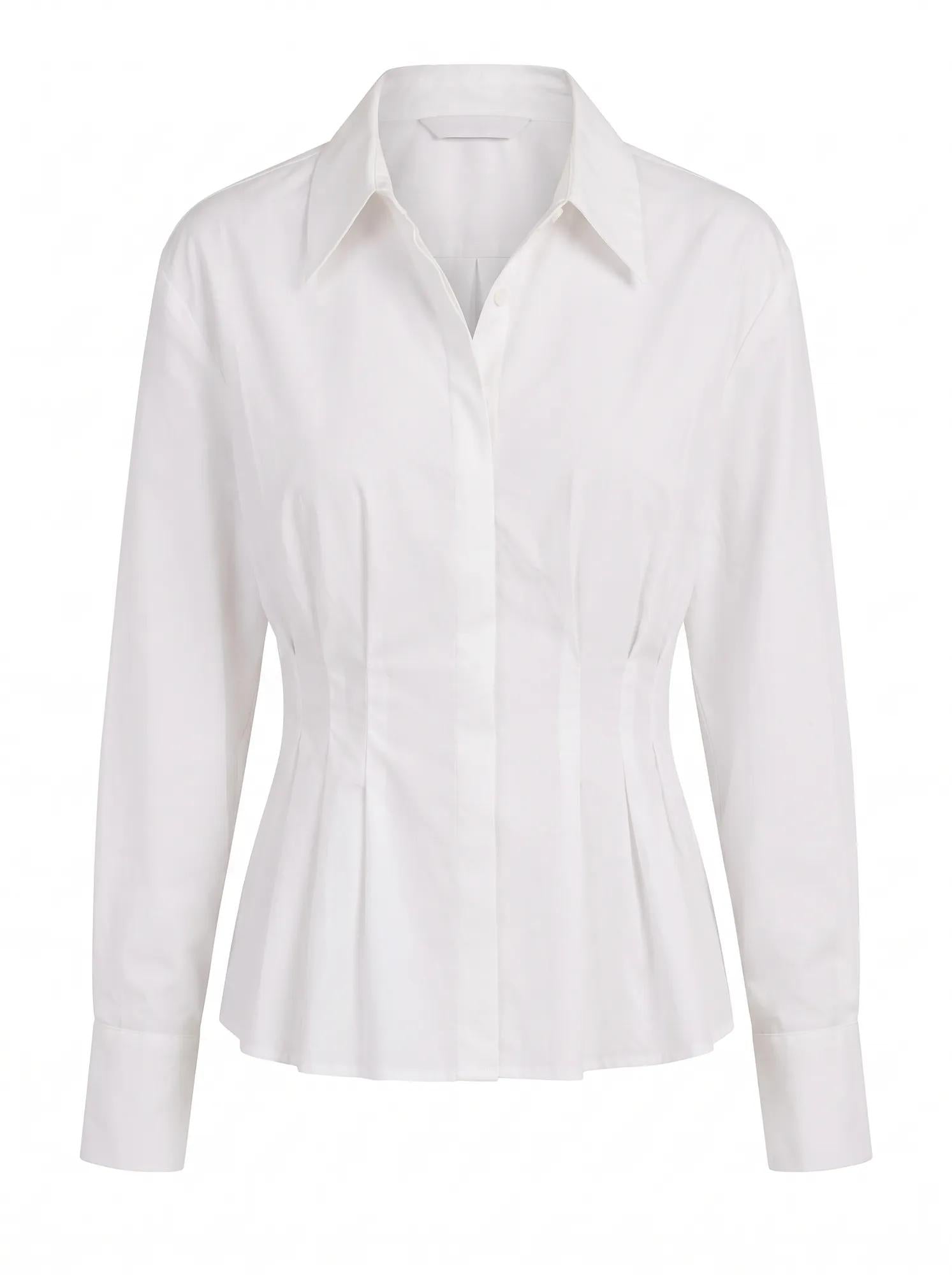 Blake Pleat Detail Shirt Porcelain