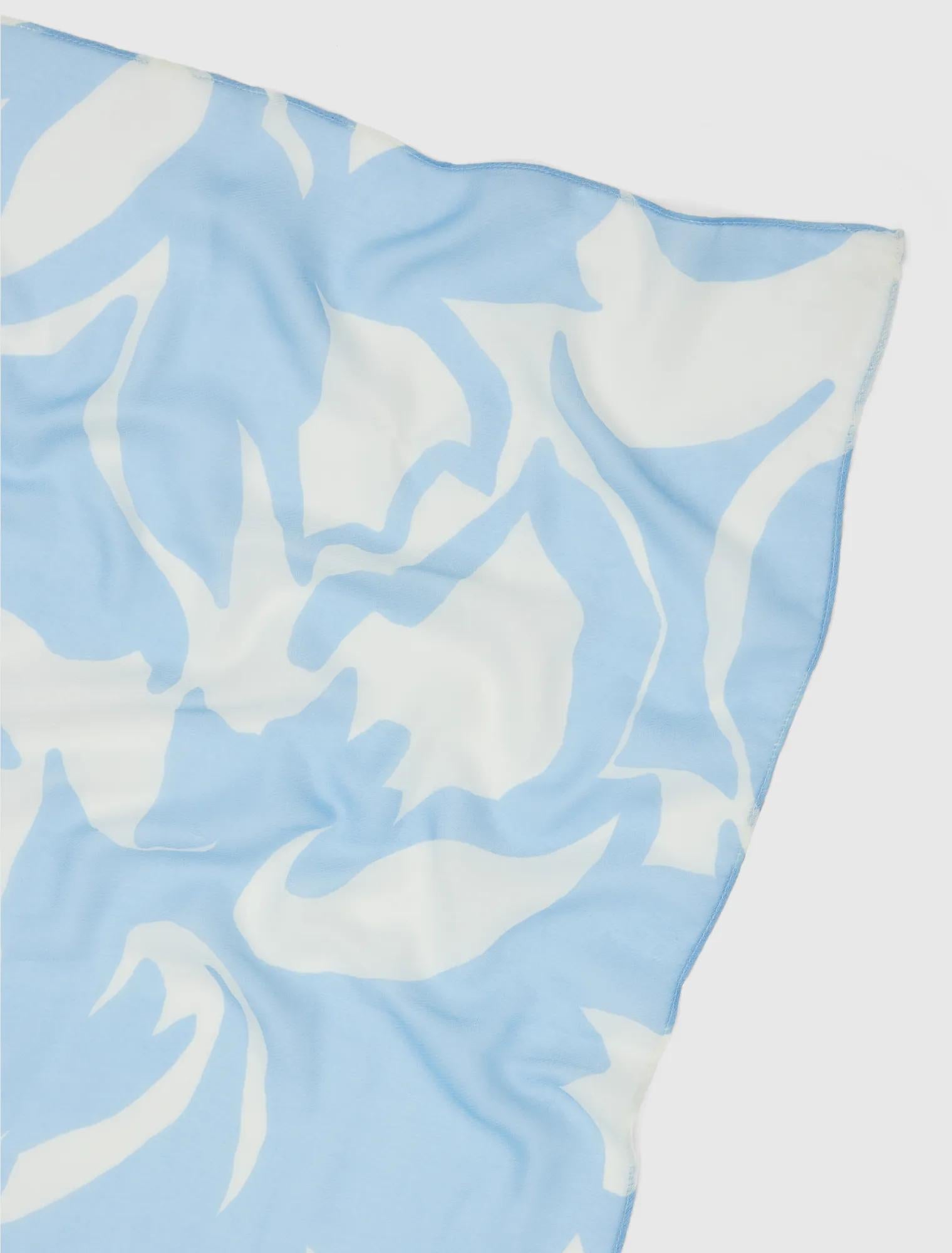 Lila Lightweight Floral Scarf Blue Mason Abstract