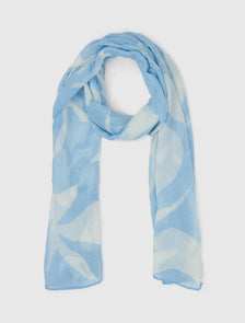 Lila Lightweight Floral Scarf Blue Mason Abstract