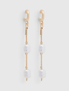 Eva Pearl Elegant Earrings Pearl/Gold_mannequin