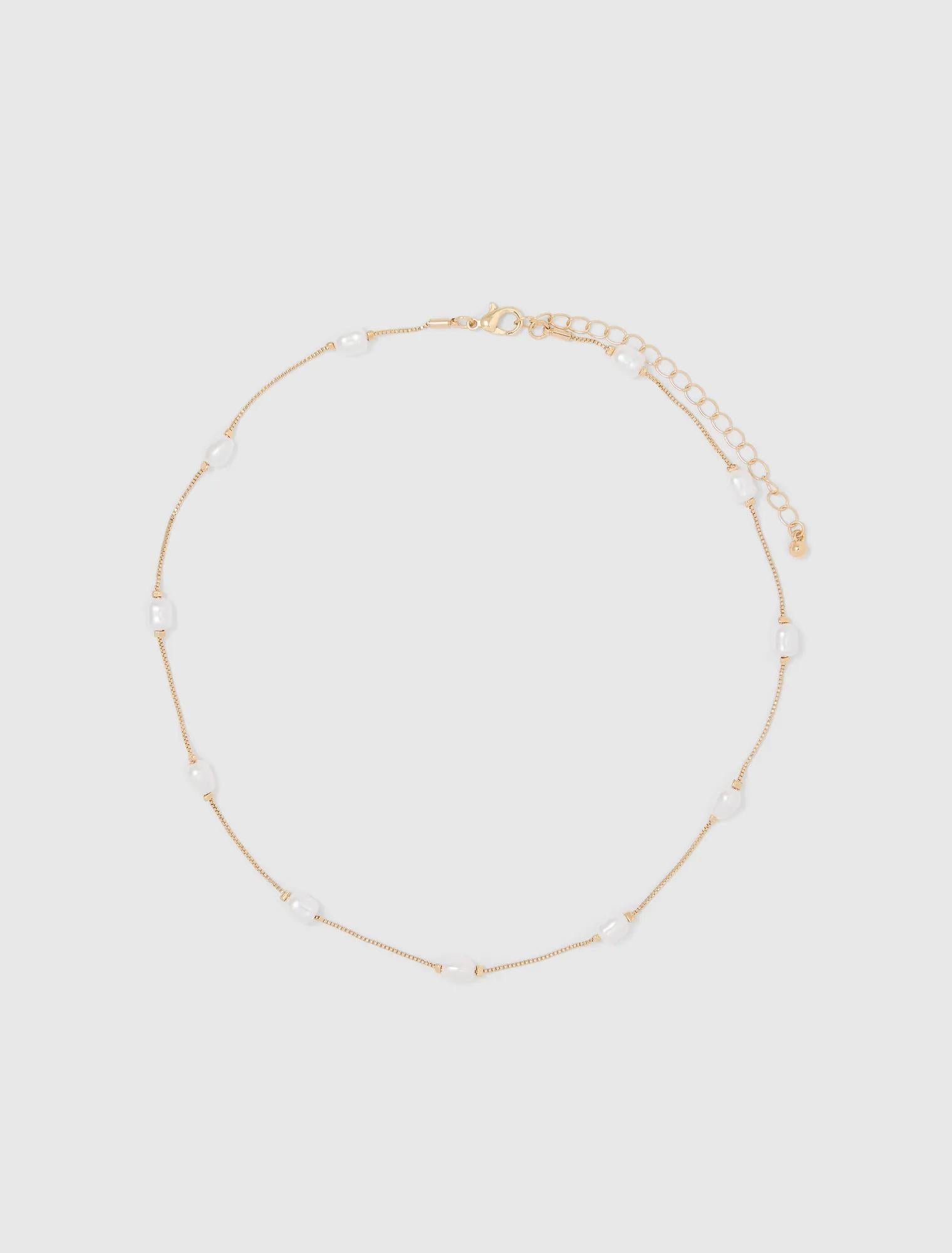 Eva Pearl Elegant Necklace Pearl/Gold