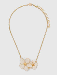 Faith Enamel Flower Necklace Ivory/Gold_mannequin