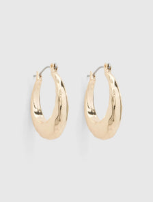 Tilly Texture Hoop Earrings Gold_mannequin