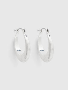 Tilly Texture Hoop Earrings Silver_mannequin
