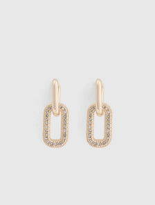 Sunny Small Link Earrings Gold/Crystal_mannequin