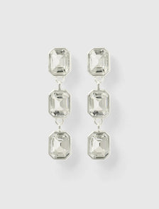Bailey Baguette Drop Earrings Silver/ Crystal_mannequin