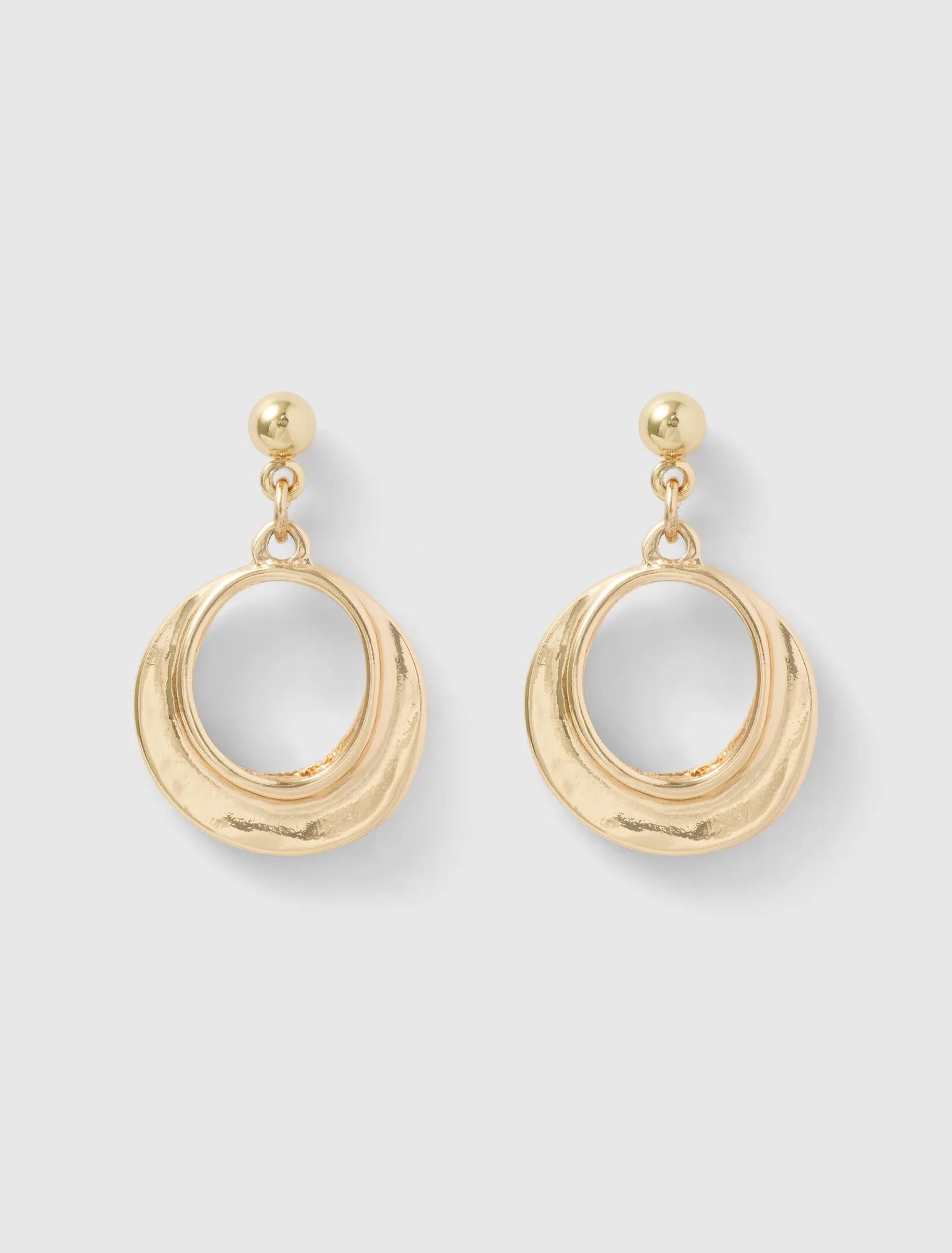 Cindy Circle Earrings Gold_mannequin