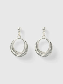 Cindy Circle Earrings Silver_mannequin