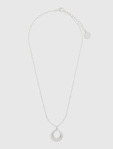 Cindy Circle Necklace Silver_mannequin