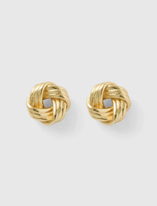 Tulsa Twist Stud Earrings Gold Plated_mannequin