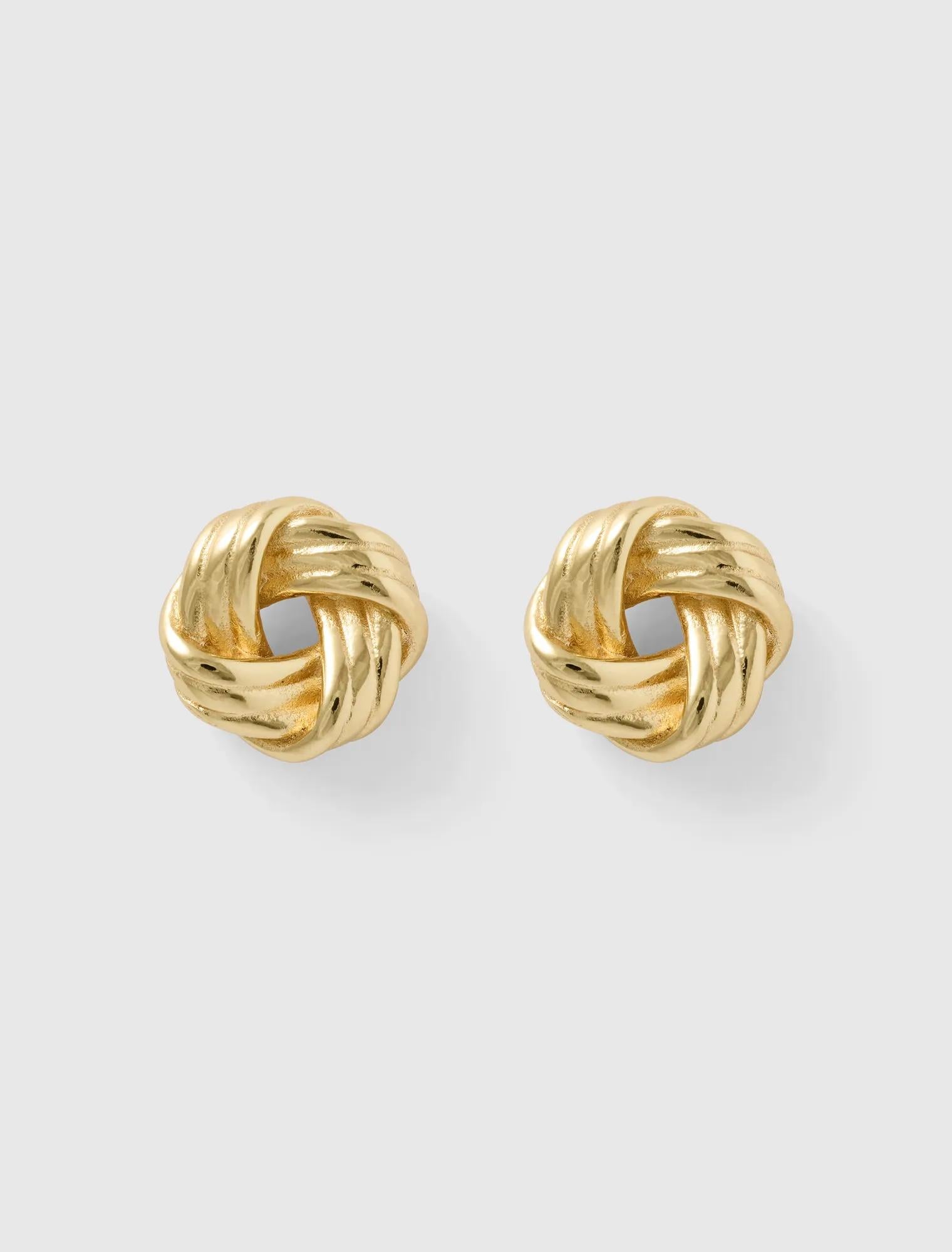 Tulsa Twist Stud Earrings Gold Plated_mannequin