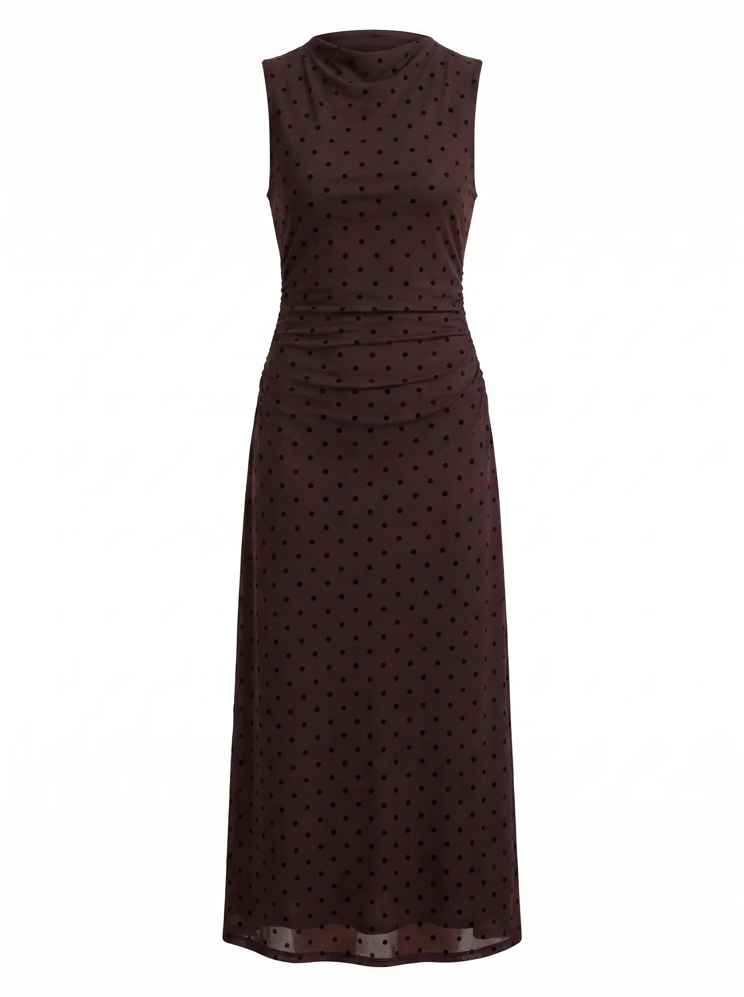 Allegra Spot Mesh Midi Dress