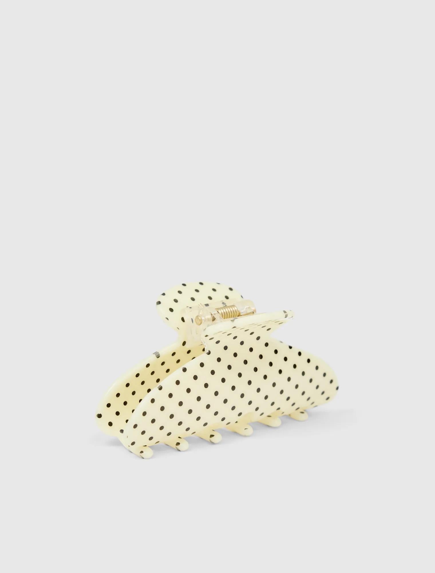 Valencia Polka Dot Claw Clip Lemon/Chocolate