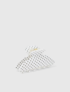 Valencia Polka Dot Claw Clip White/ Black