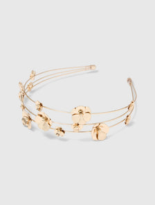 Mirabella Metal Flower Headband Gold