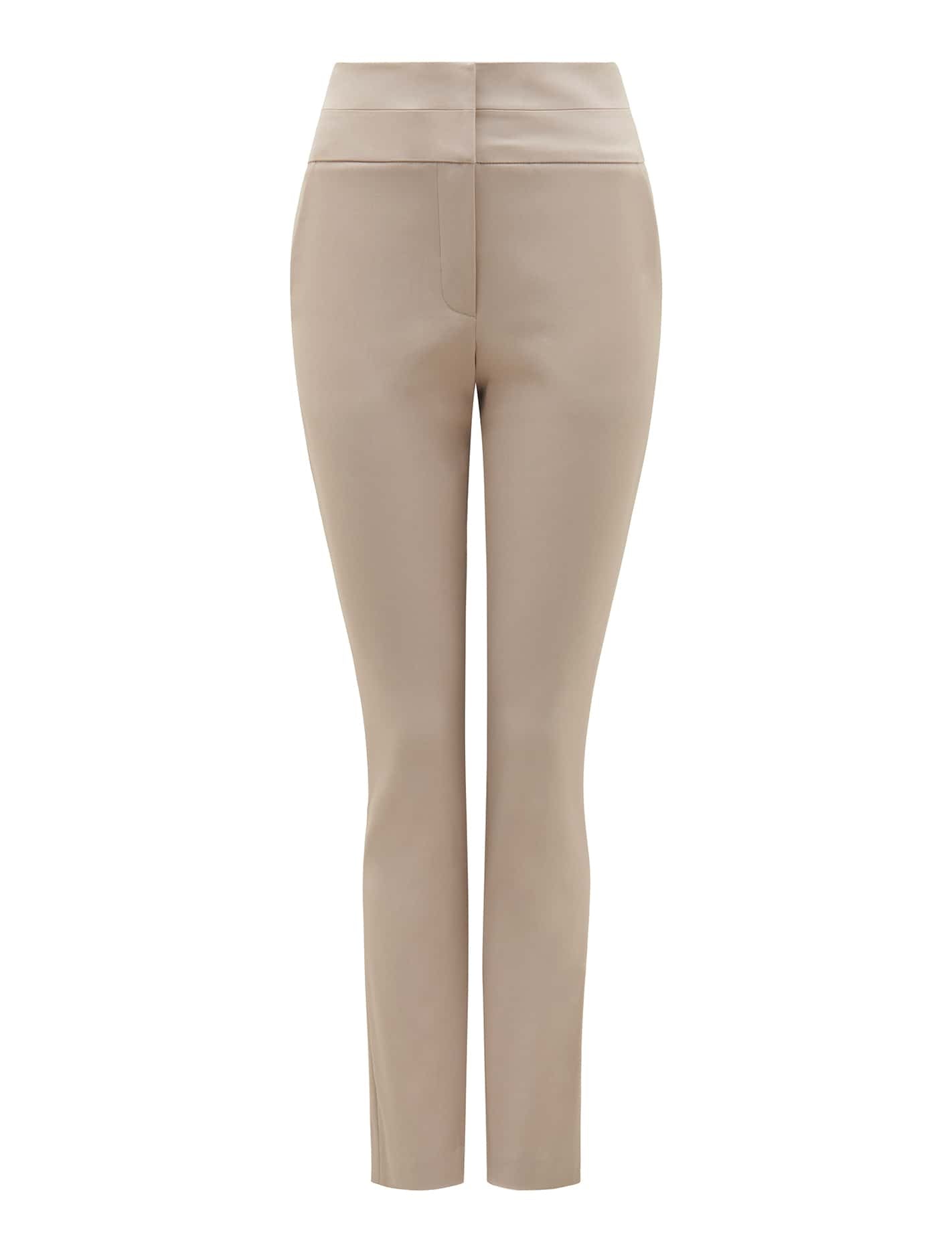 Georgia High-Waist Full-Length Pants Taupe_mannequin