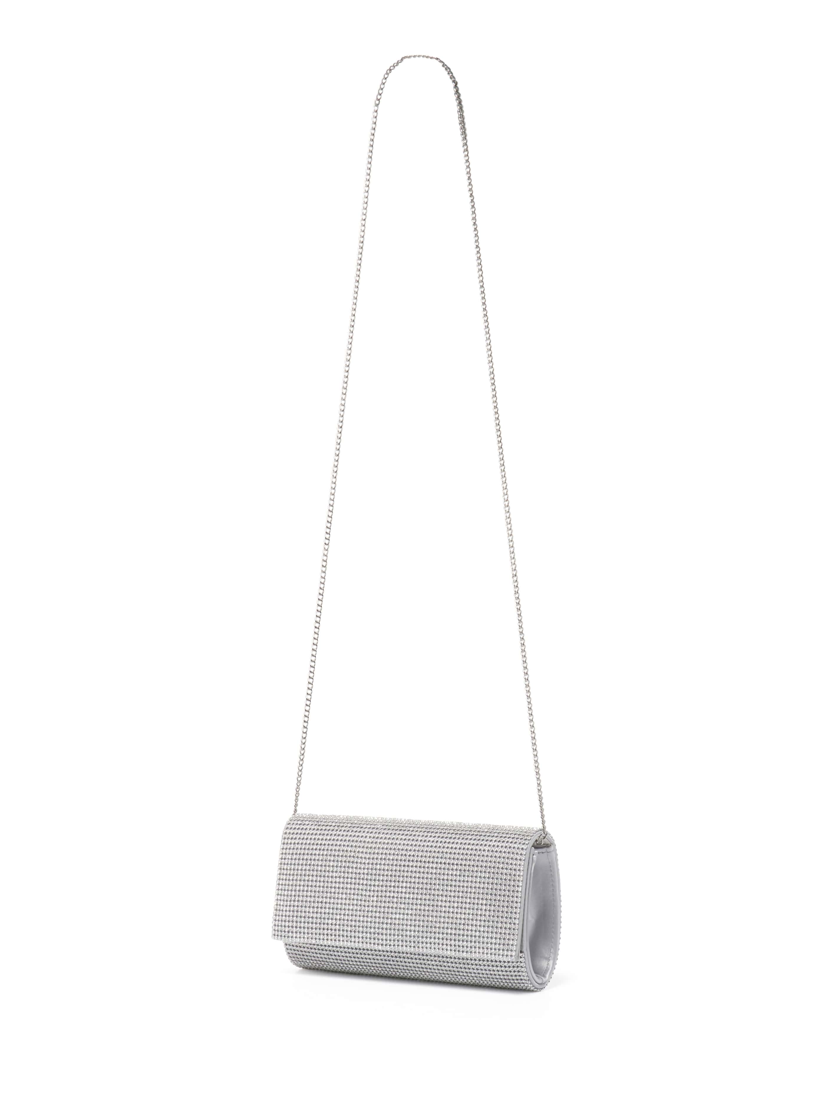 Hannah Heatfix Foldover Clutch Silver_mannequin