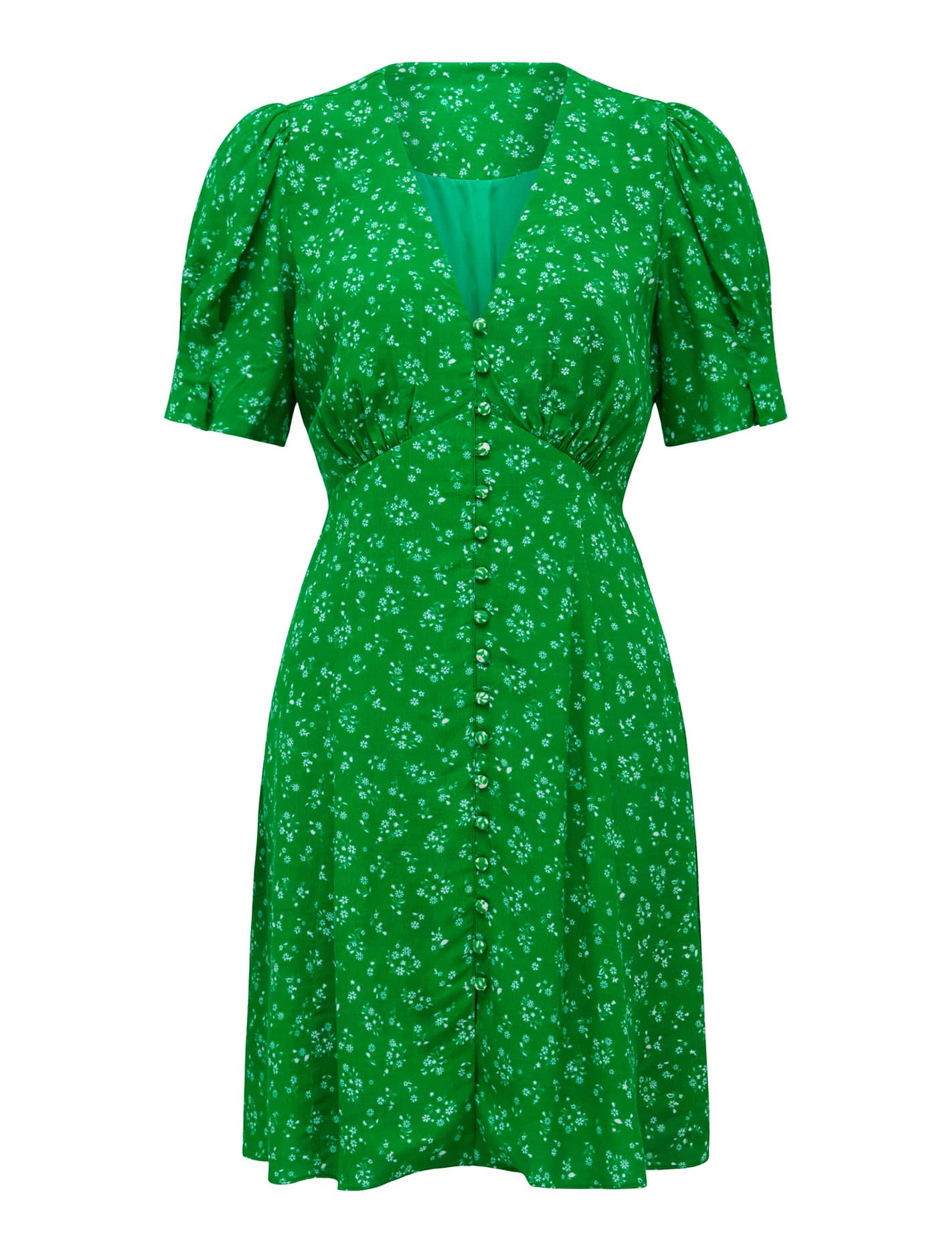 Saffron Printed Mini Sun Dress Fern Flindon Ditsy_mannequin