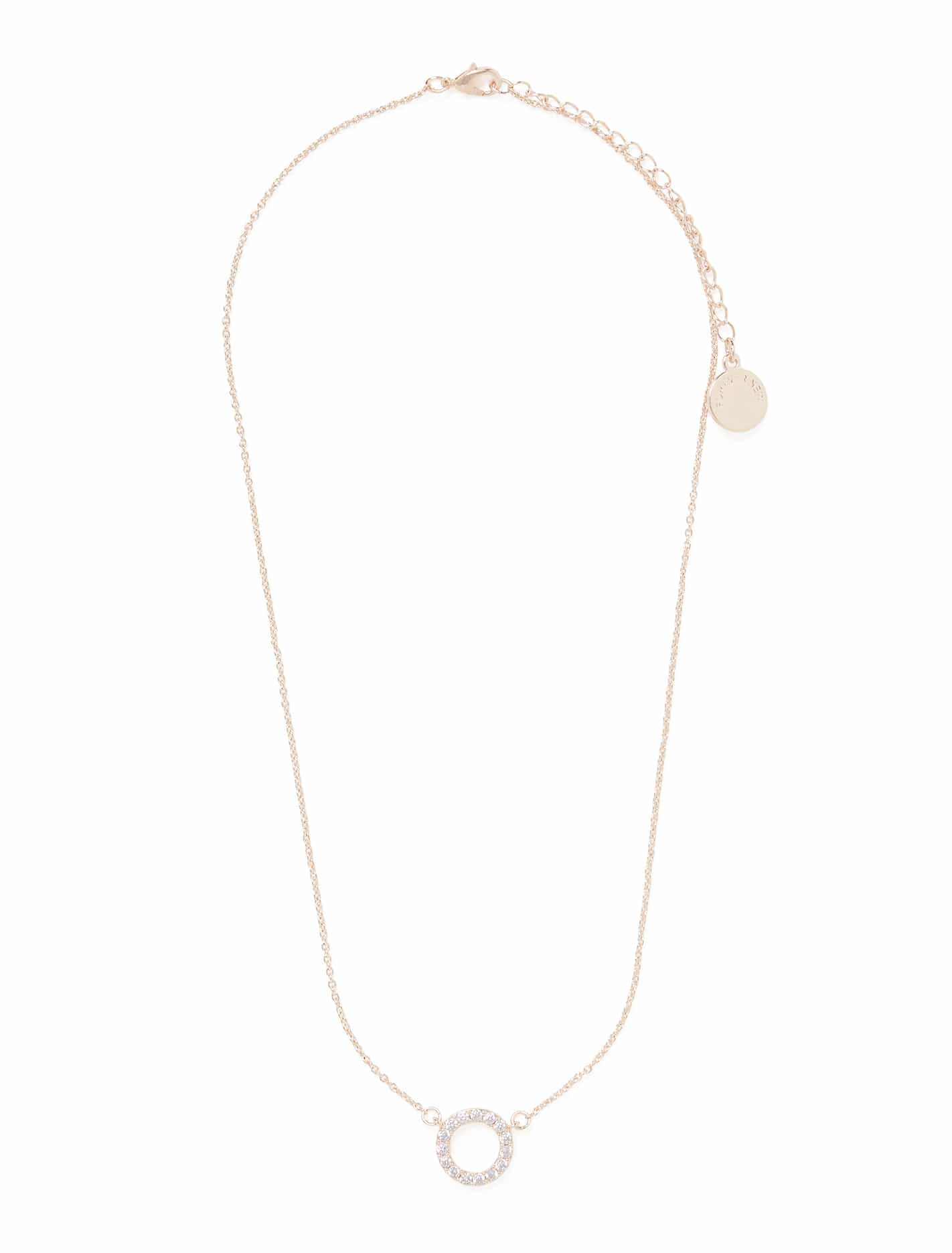 Elle CZ Halo Pendant Rose Gold_mannequin