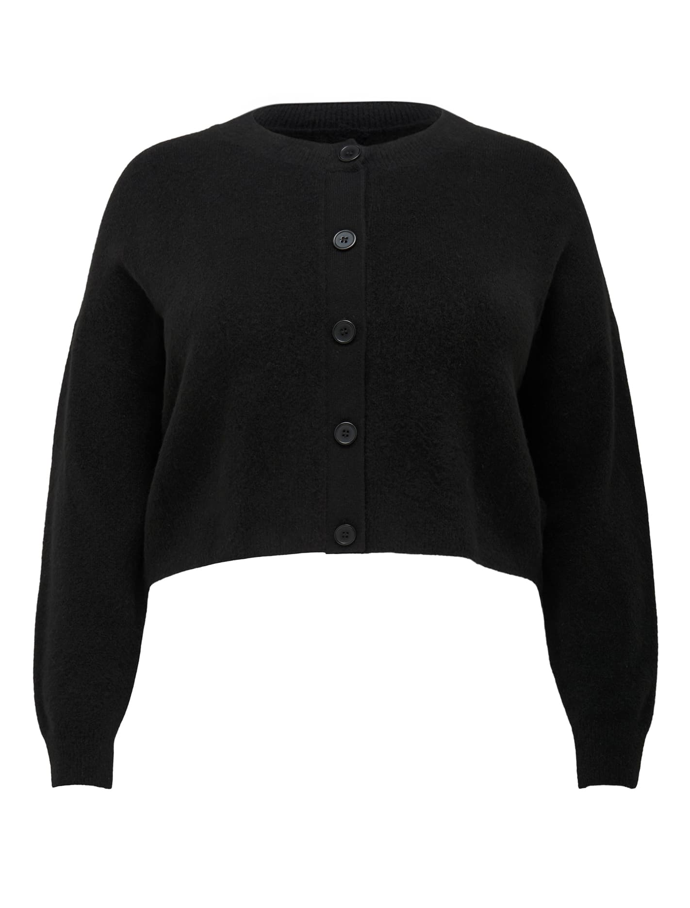 Maxine Curve Button Up Cardigan Black_mannequin