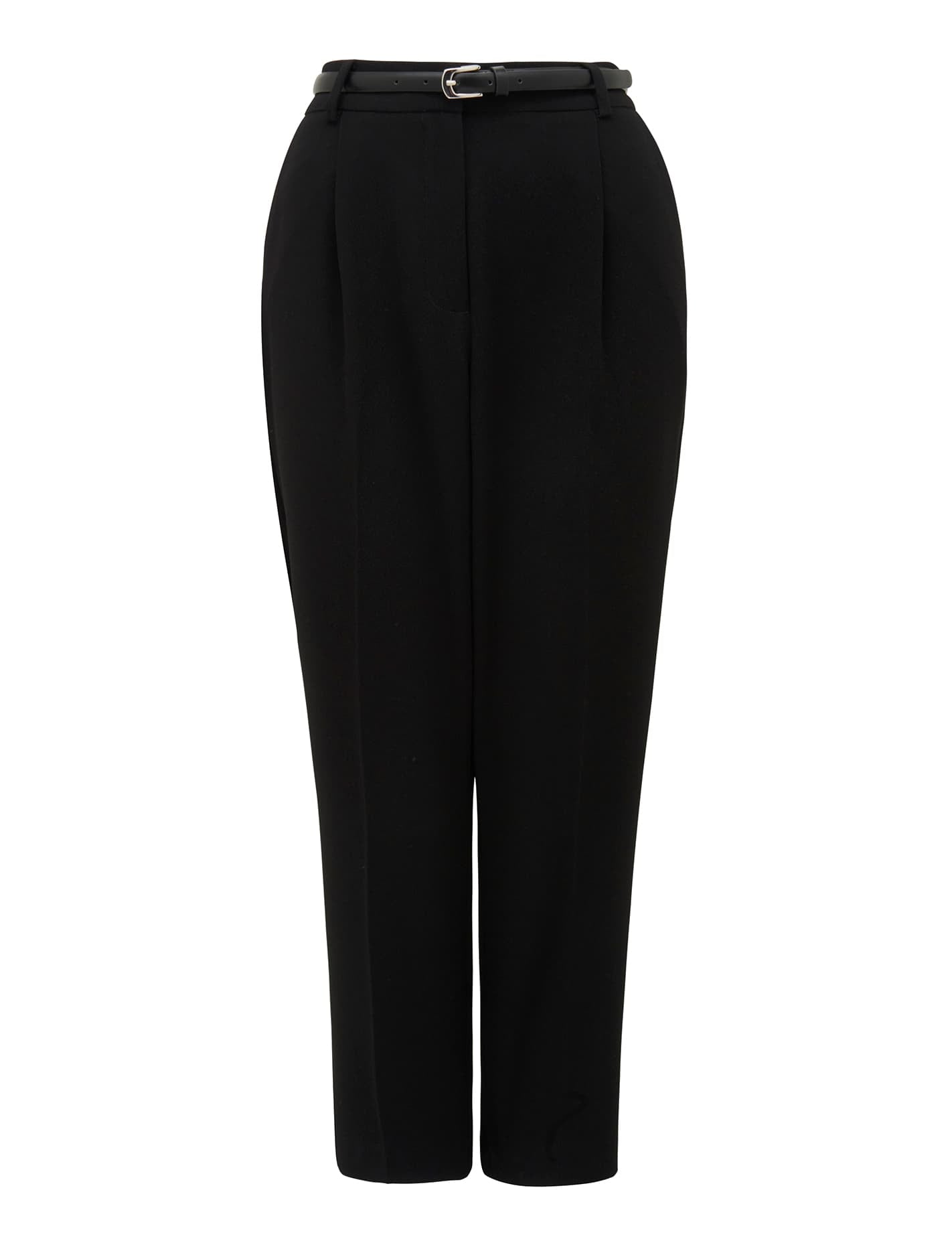 Carmen Petite Belted Tapered Pants Black_mannequin
