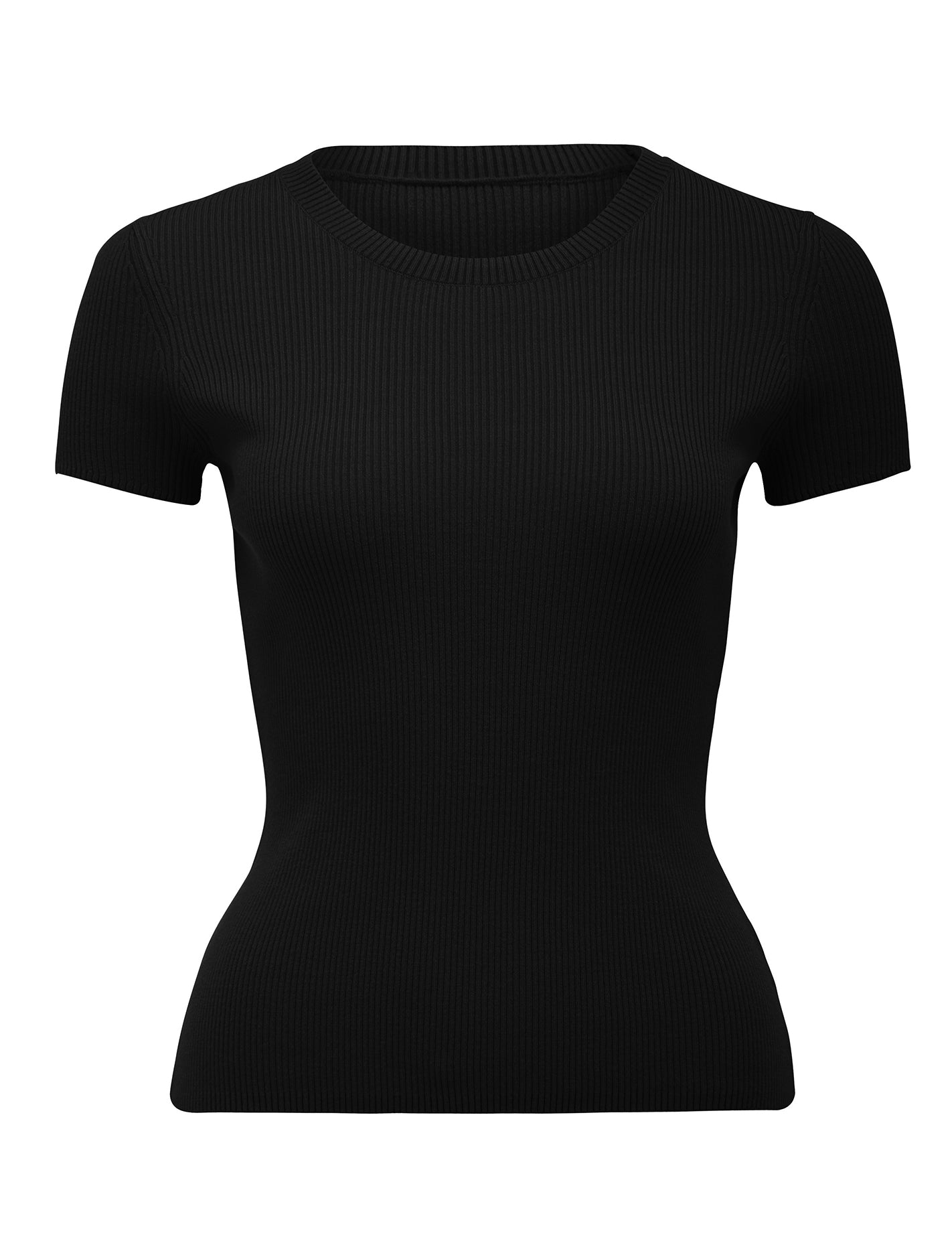 Ruby Crew-Neck Knit Tee Black_mannequin