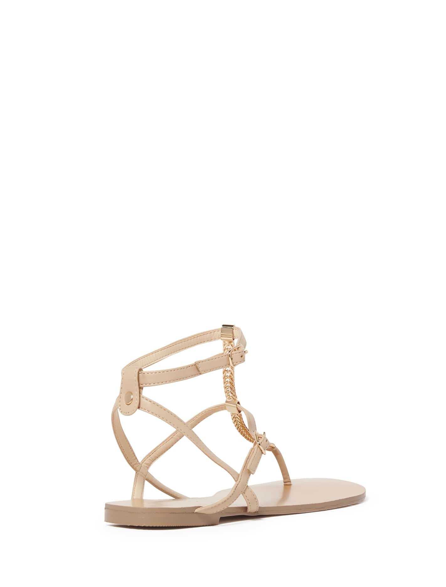 Margot Chain Detail Sandals Nude_mannequin