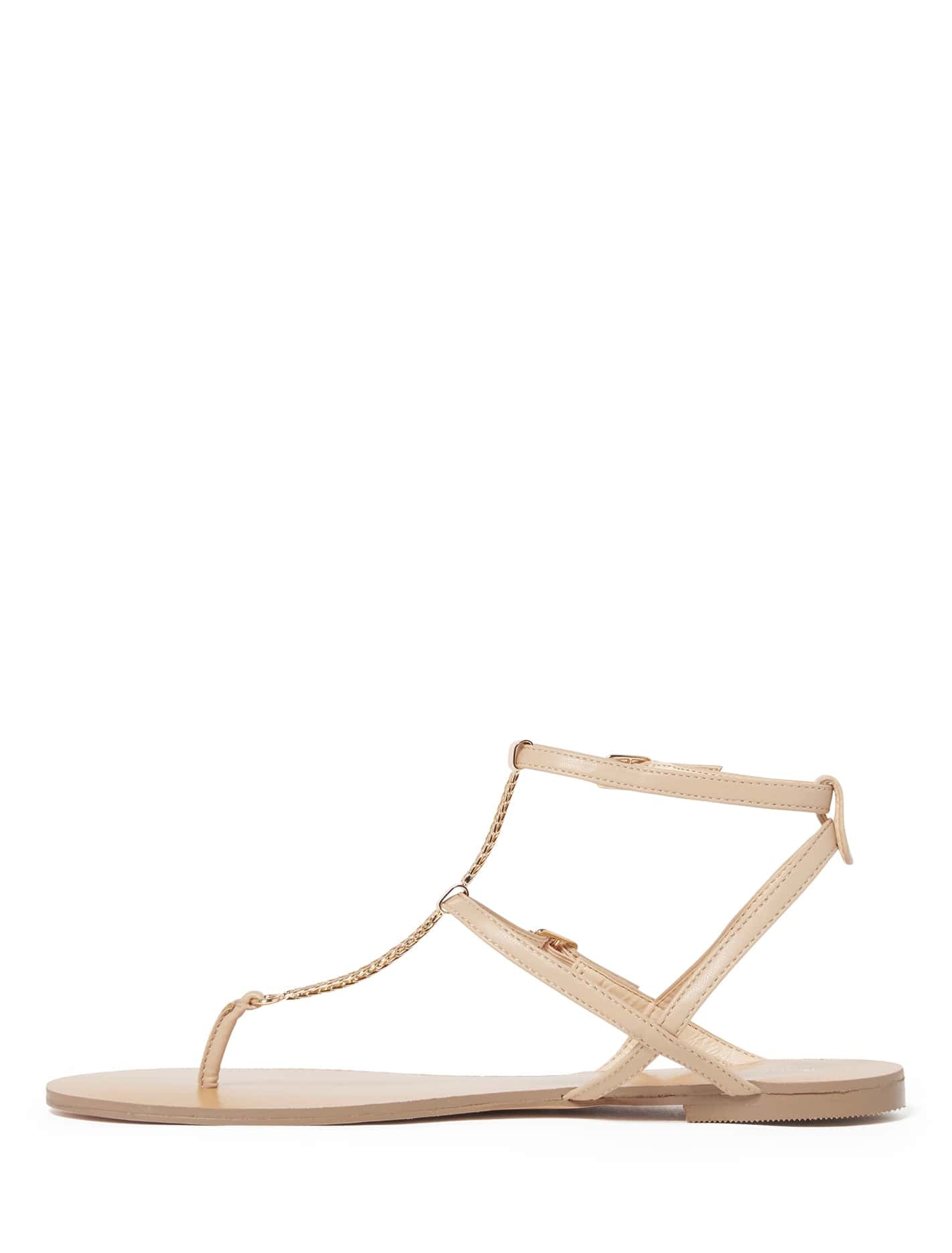 Margot Chain Detail Sandals Nude_mannequin