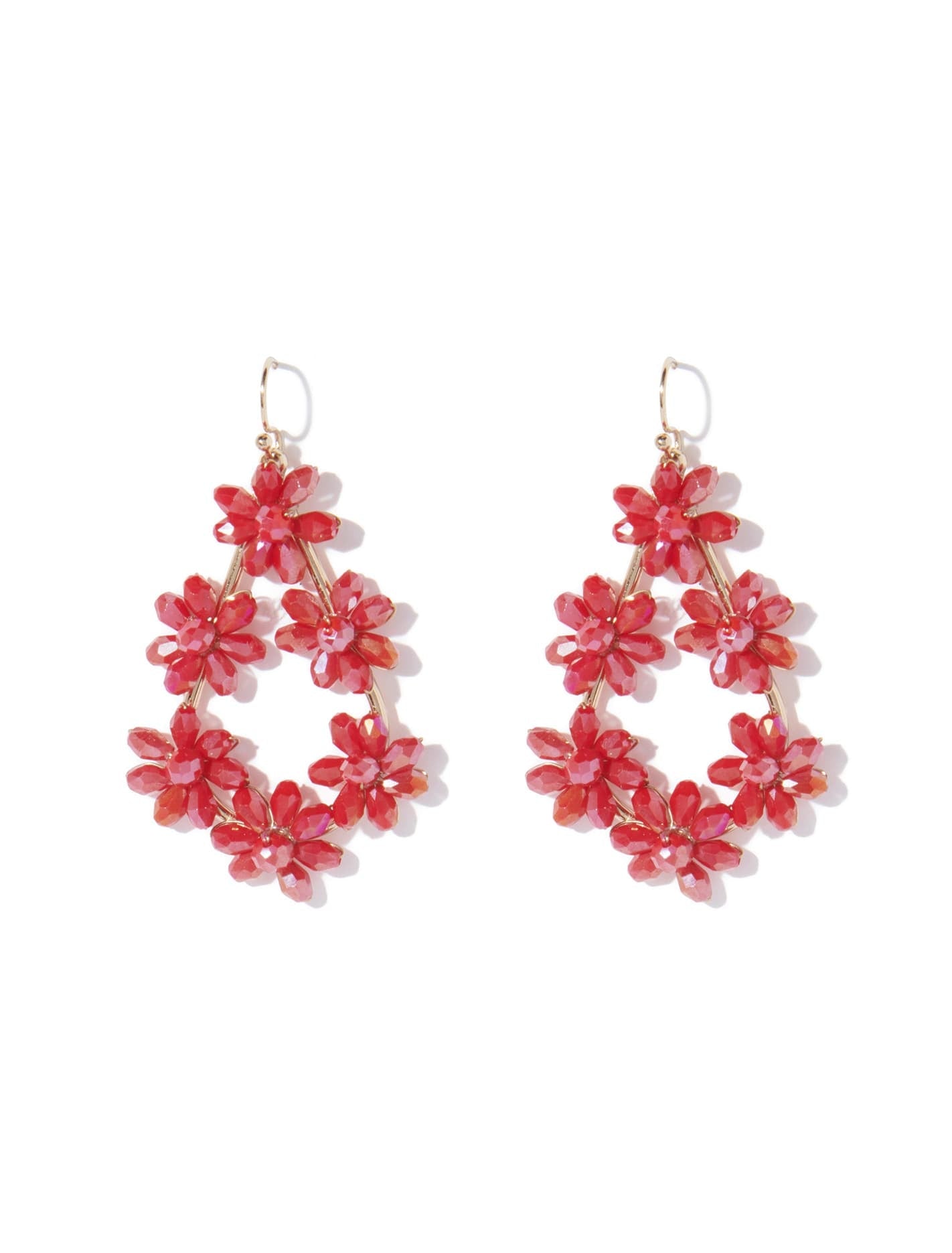 Yvonne Facet Flower Earring Rose Garden_mannequin