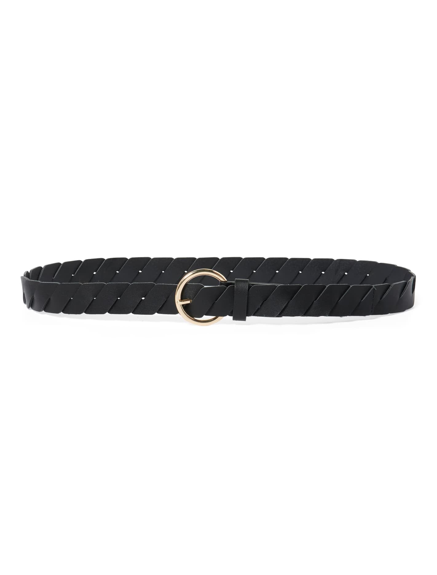 Olivia Woven Jeans Belt Black_mannequin