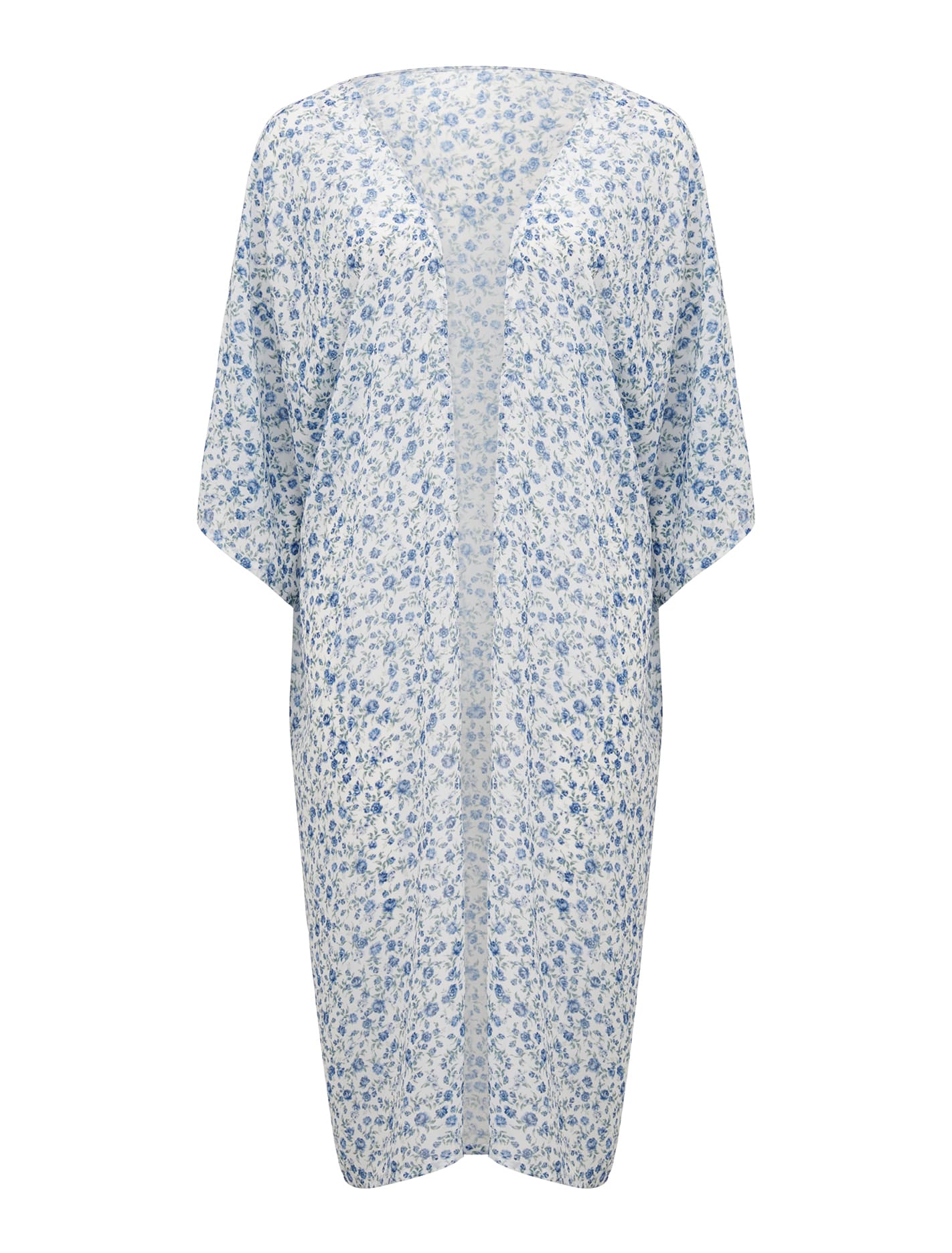 Ella Floral Print Long Kimono Montebello Ditsy_mannequin