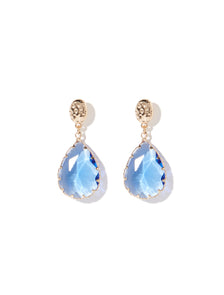 Paris Translucent Stone Teardrop Earring Gold/Blue_mannequin